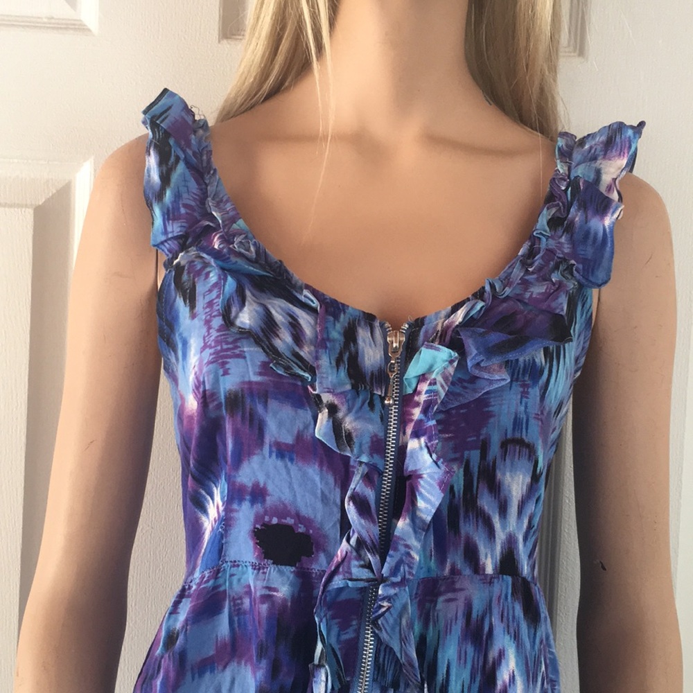 Feminine "Mlle Gabrielle" Purple& Blue Sundress